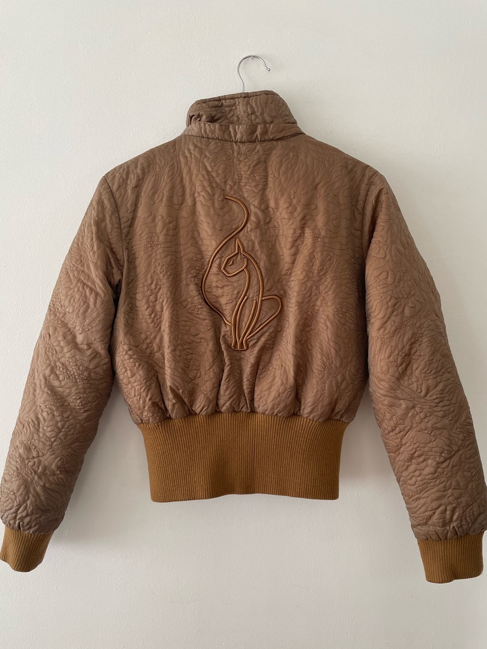 Vintage Baby Phat Y2K Quilted Embroidered Bomber Jacket Size M